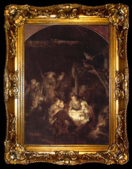 framed  REMBRANDT Harmenszoon van Rijn The Adoration of the Shepherds, ta009-2
